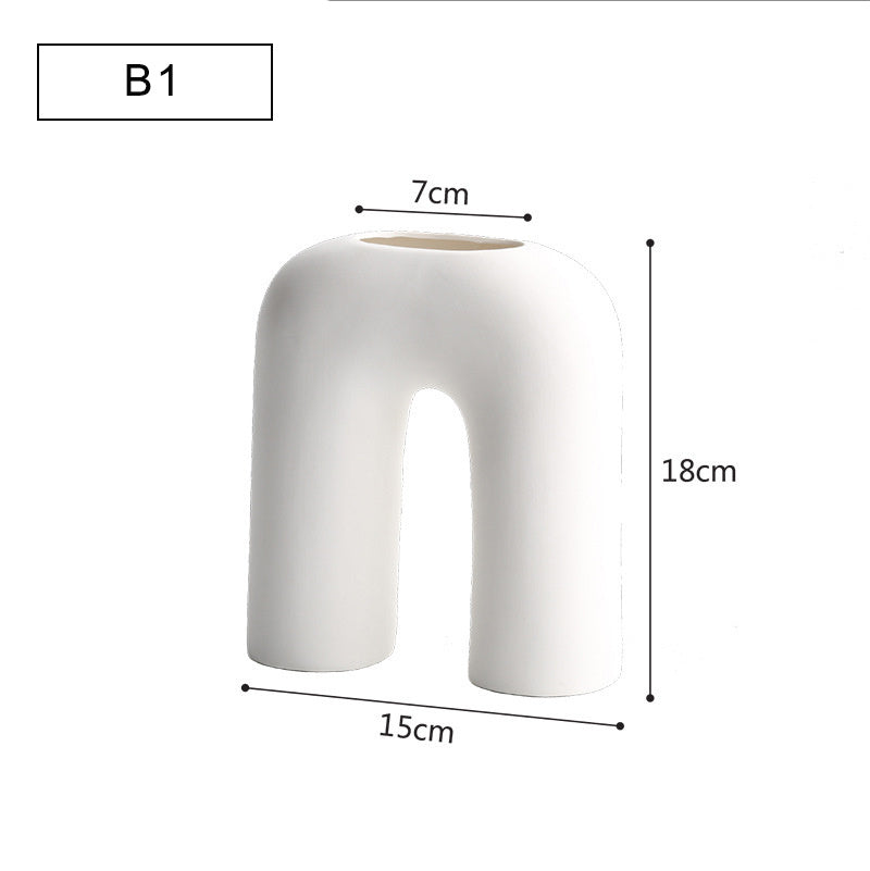 Ornements de fleurs de vase en céramique minimaliste moderne