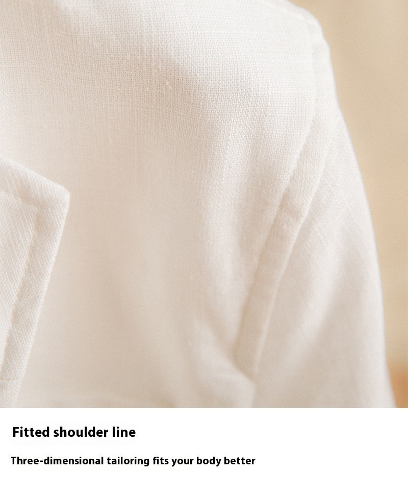 Men's Linen Cotton Thin Breathable Casual Coat Jacket