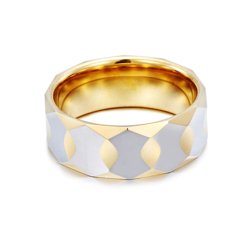 Bague tendance unisexe en acier tungstène