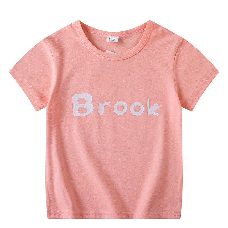 T-shirt à manches courtes pour enfants, garçons et filles, haut à manches mi-longues avec dessin animé