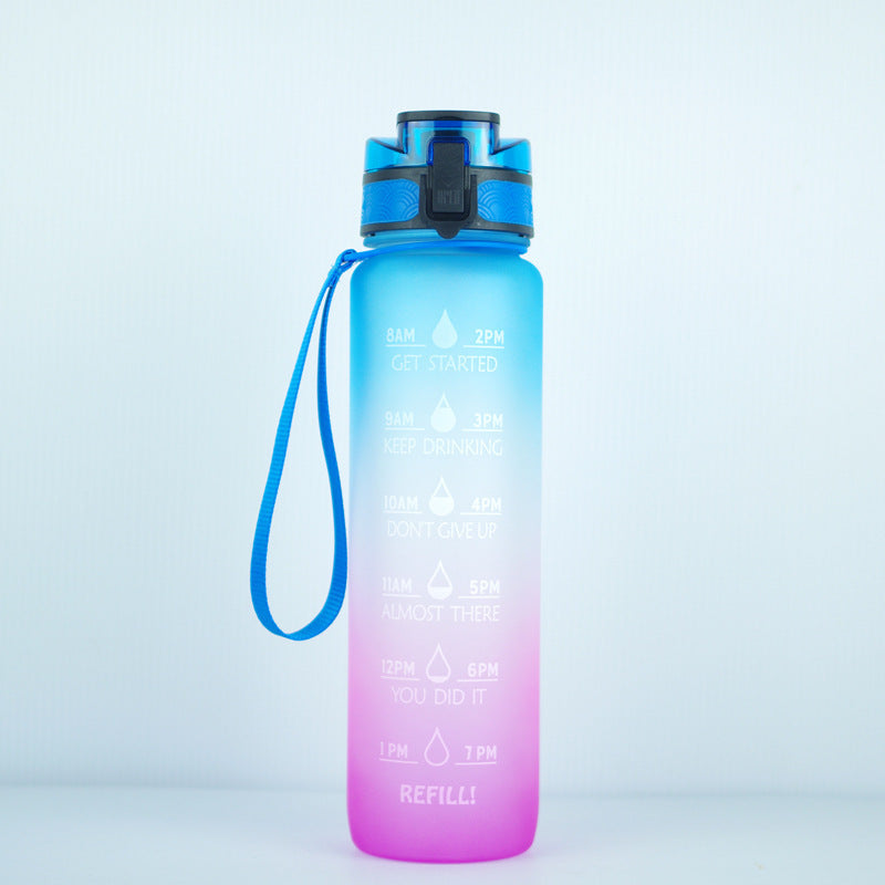 Frasco transparente, botella de agua de 1000ml, botella Kawaii embotellada, infusor sin Bpa, botella de agua transparente para deportes de leche de plástico, taza Kawaii