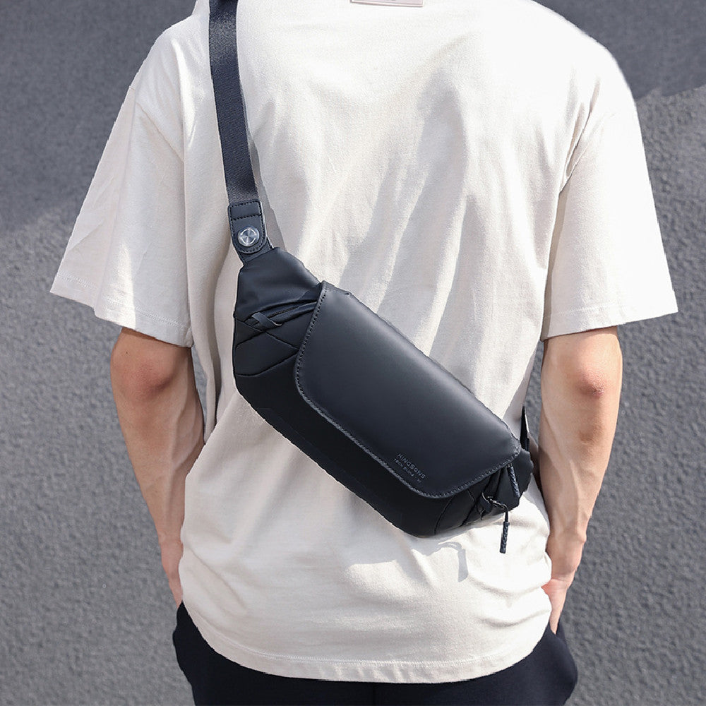 Bolso de pecho para hombre Bolso cruzado ligero impermeable simple Calle