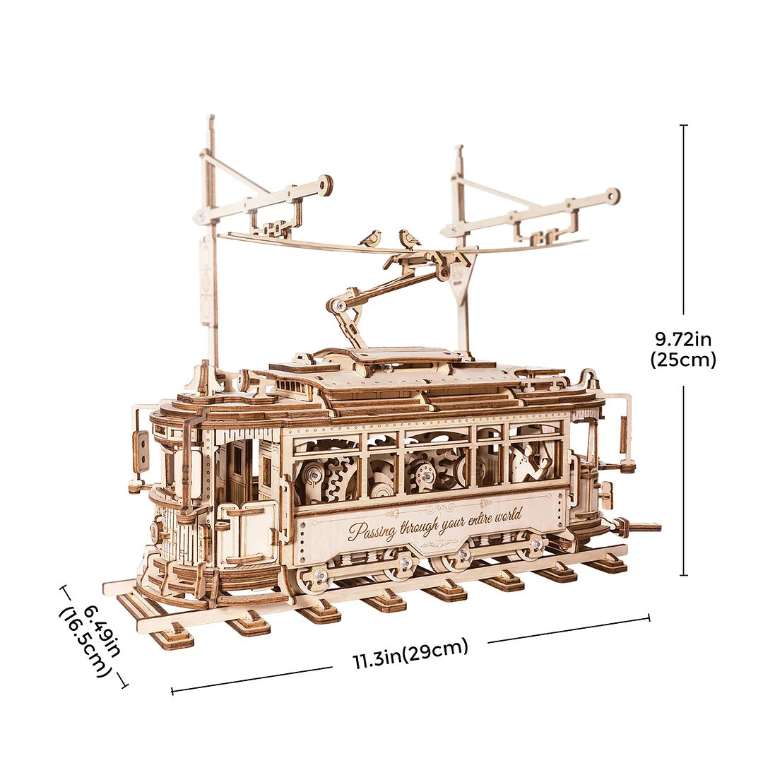 Rokr – Puzzle en bois 3D classique City Tram LK801, jouets de construction, cadeau de noël