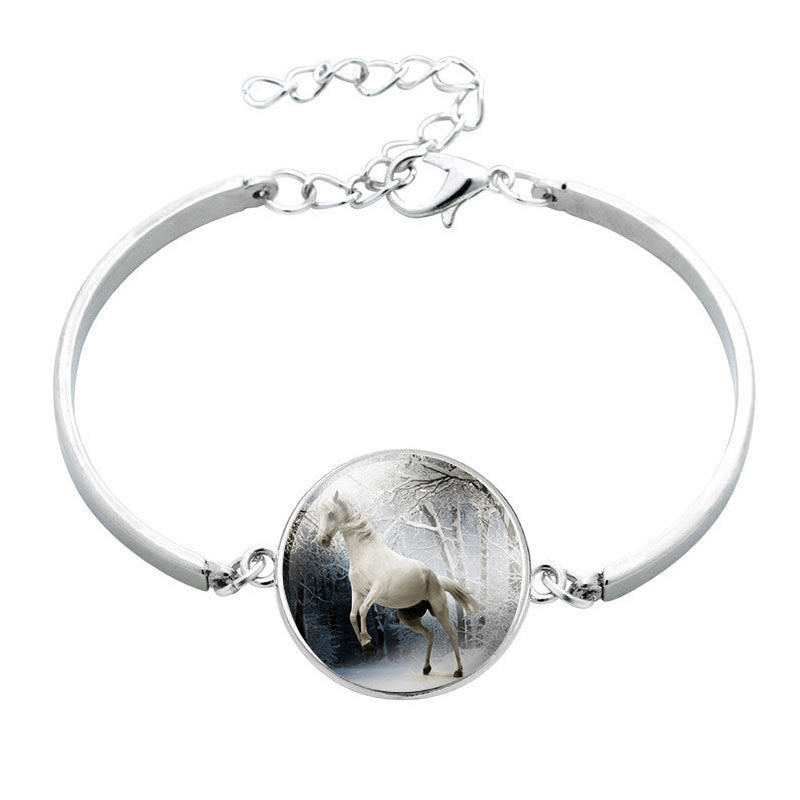 Animal Horse Glass Time Stone Bracelet