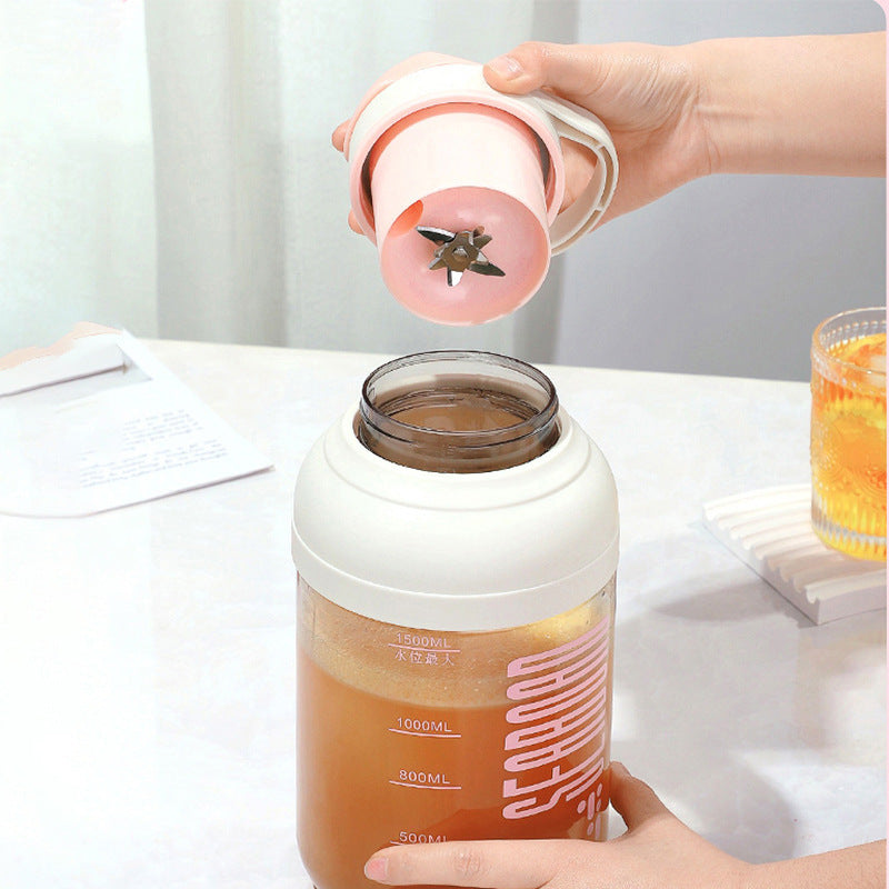 Exprimidor de frutas pequeño, portátil, eléctrico, de gran capacidad, con taza de jugo