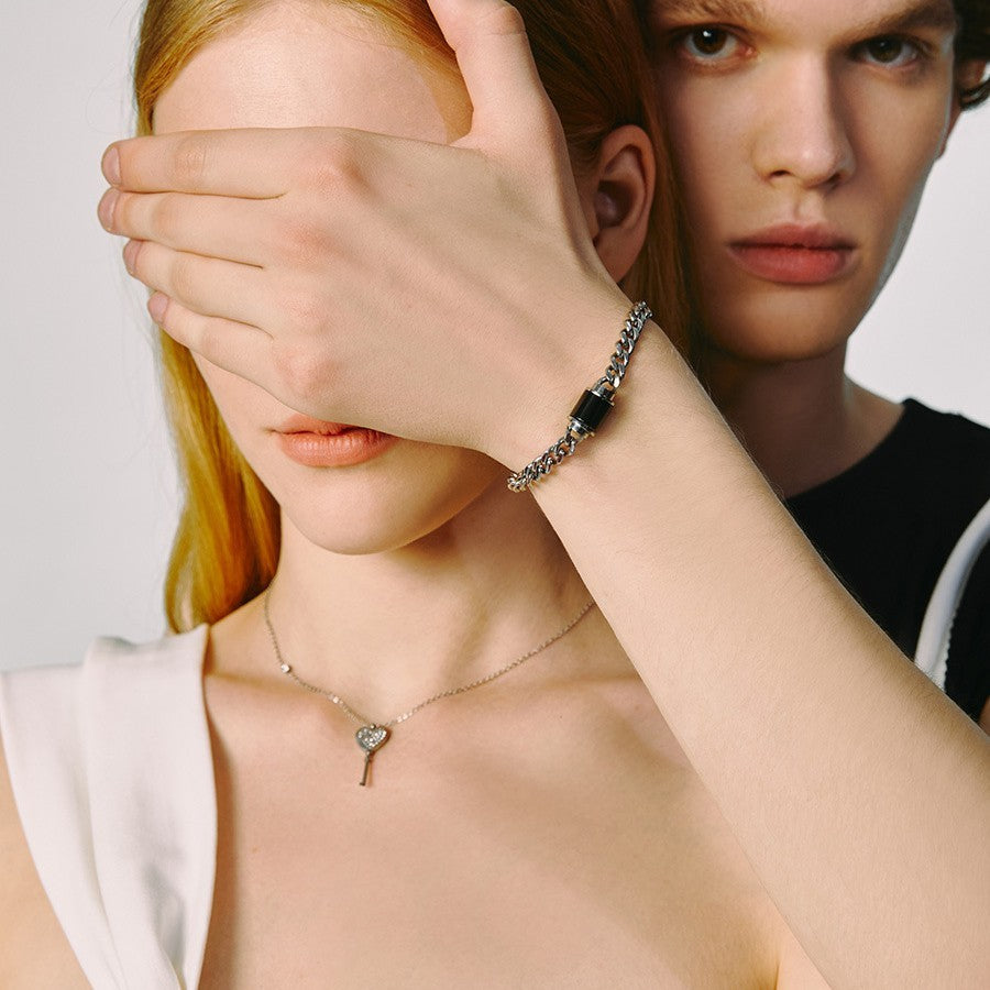 Collar Pareja Chico Acero Titanio