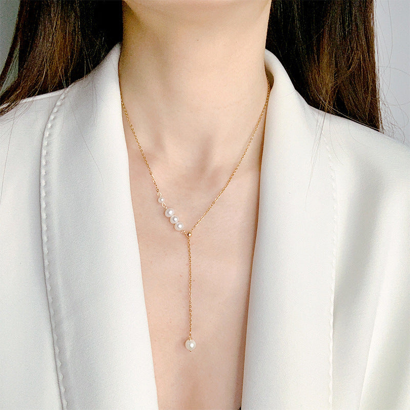 Women's Fresh Water Pearl Grace Clavicle Chain