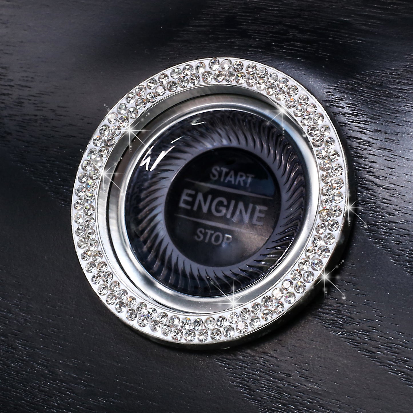 Diamond-encrusted Car One-button Start Decorative Ring  Stickers Women