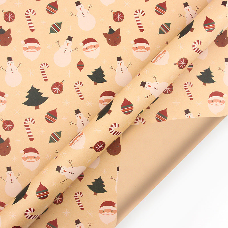 Papier d'emballage Kraft de Noël vintage Papier d'emballage cadeau de Noël