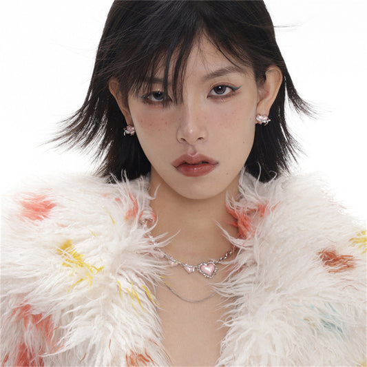 Boucles d'oreilles d'amour ballon tridimensionnelles à la mode pour femmes