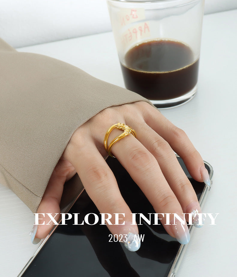Women's Titanium Steel Hollow Ring