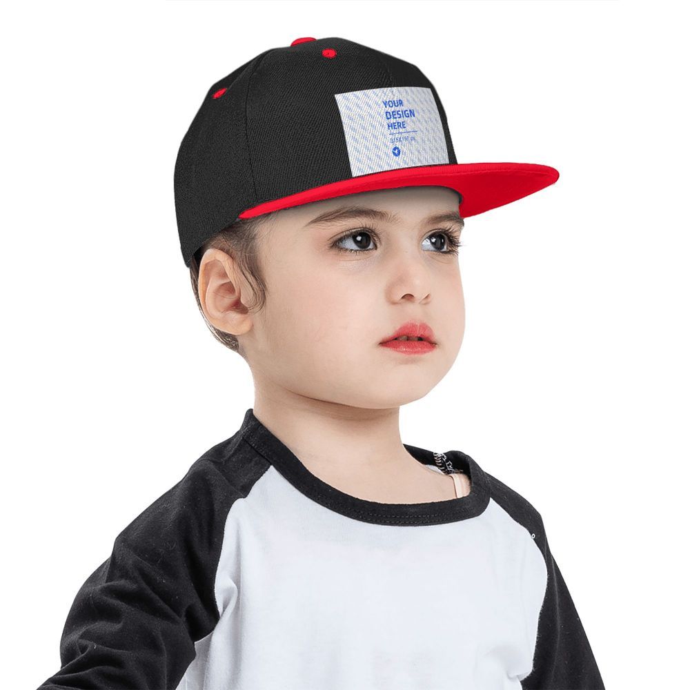 Chapeau Hip Hop contrasté à bord plat pour enfants