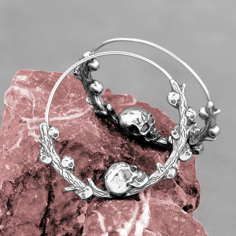 Boucles d'oreilles gothiques en détresse rétro exagérées Hip Hop