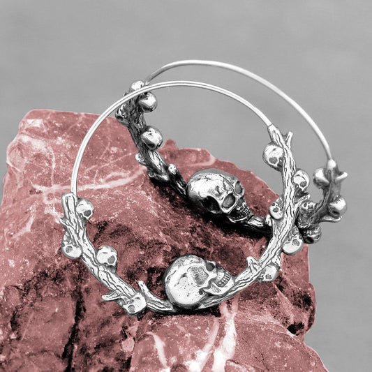 Retro Exaggerated Skull Hip Hop Distressed Gothic Earrings