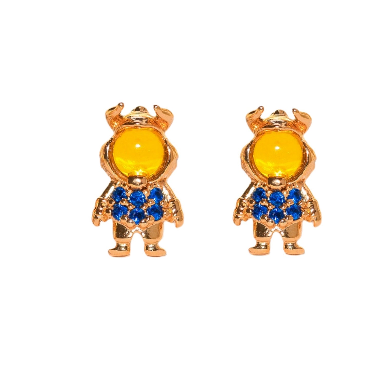 Boucles d'oreilles trois pièces de dessin animé, boucles d'oreilles de costume