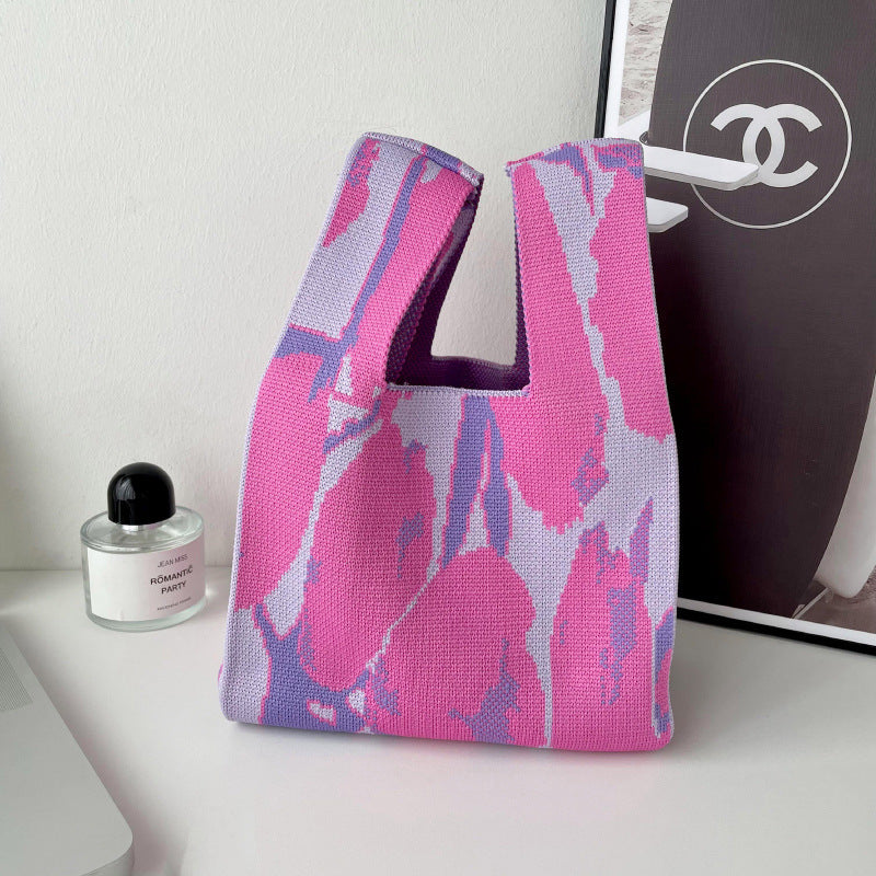 Bolso de mano de punto de estilo coreano retro