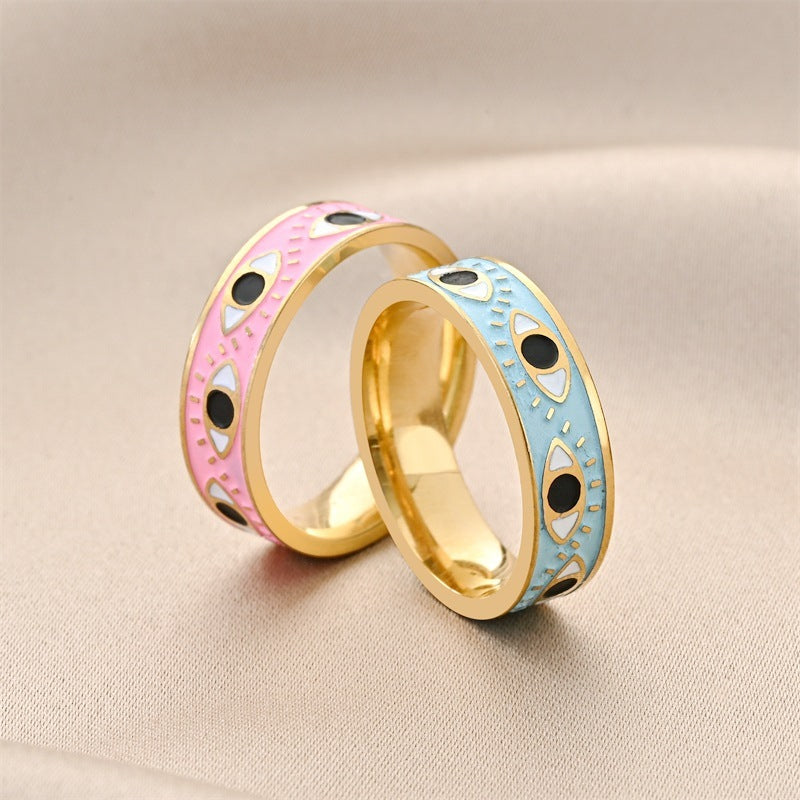 Bague de couple en acier titane à la mode pour femmes