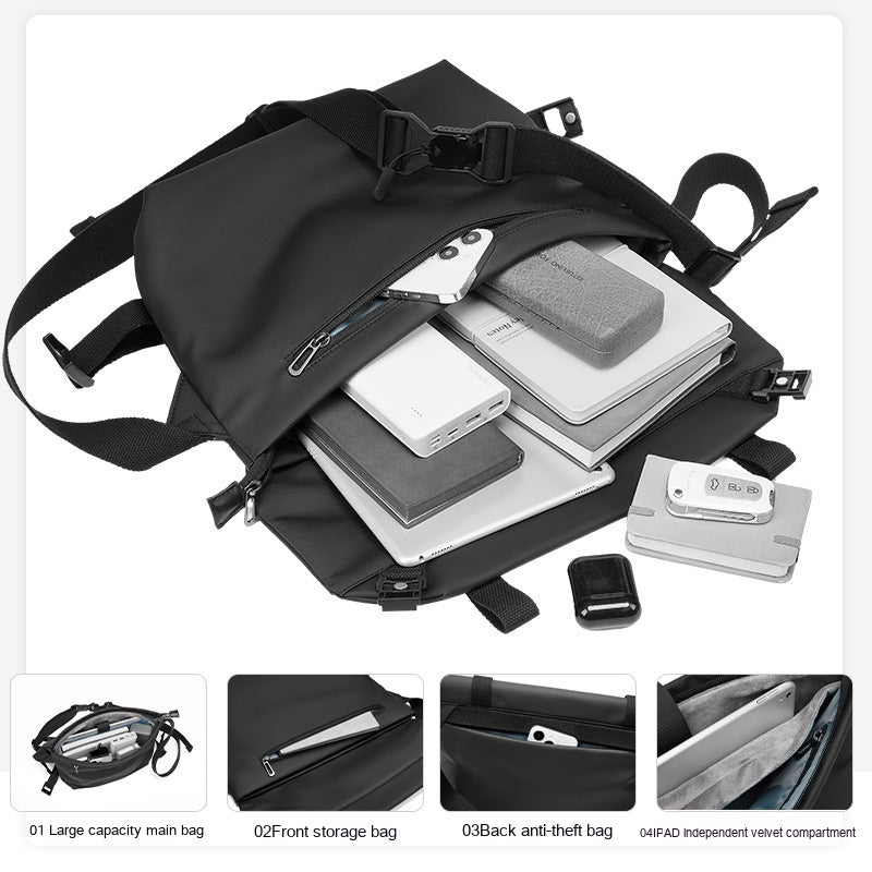 Bolso bandolera informal de moda de gran capacidad con hombro para hombre