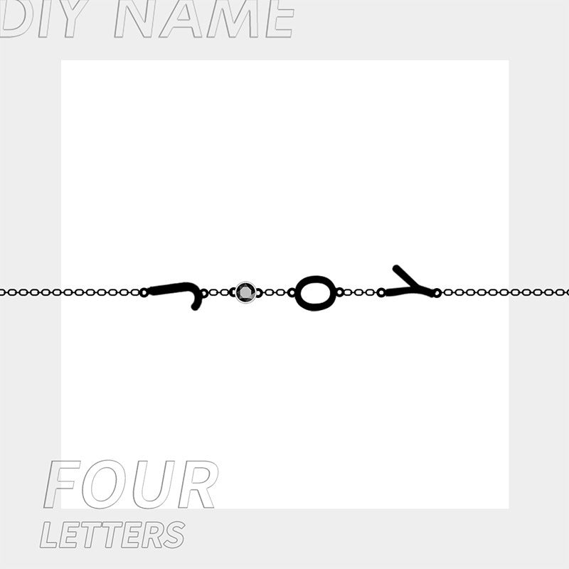 Bracelet Diamant d'Eau Acier Titane Femme 26 Lettres Anglaises