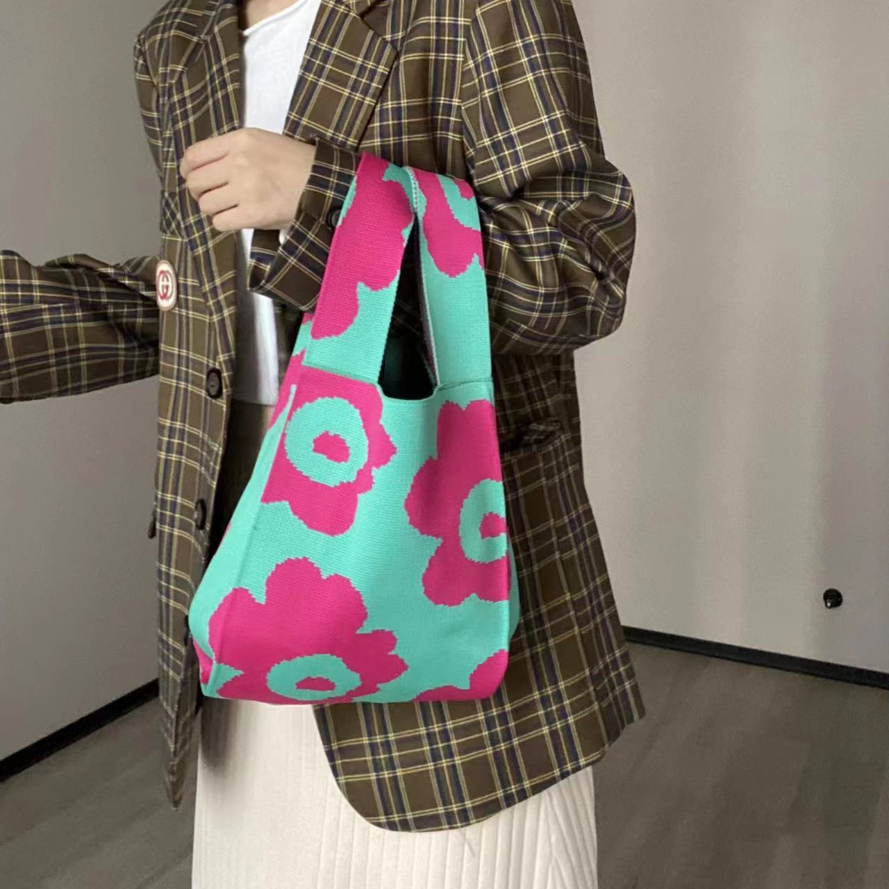Sacs à main brodés de fleurs, sac de Shopping de loisirs pour dames, réutilisable pour étudiant