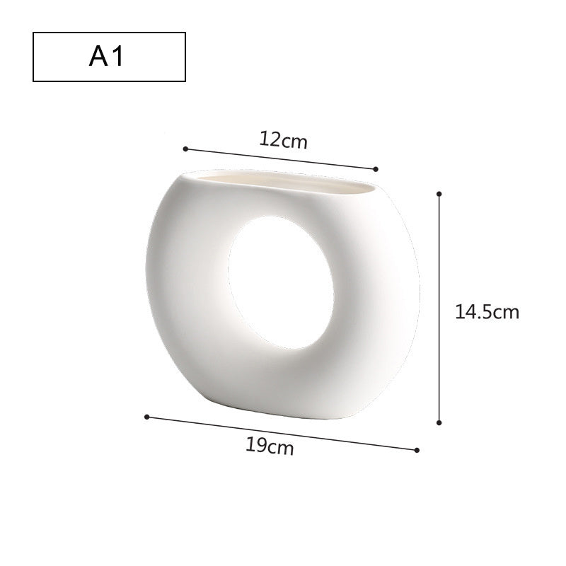 Ornements de fleurs de vase en céramique minimaliste moderne