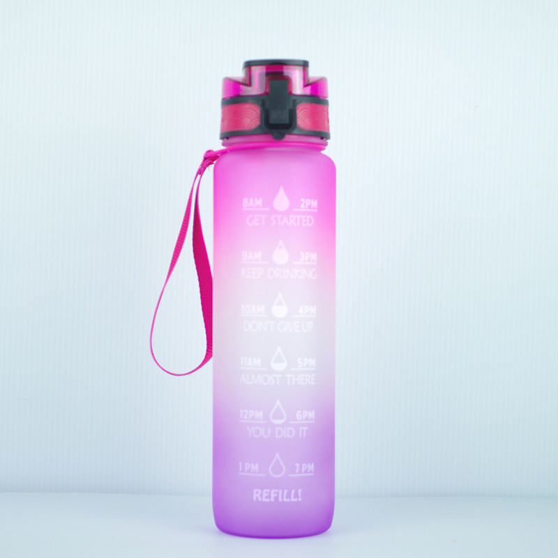 Frasco transparente, botella de agua de 1000ml, botella Kawaii embotellada, infusor sin Bpa, botella de agua transparente para deportes de leche de plástico, taza Kawaii