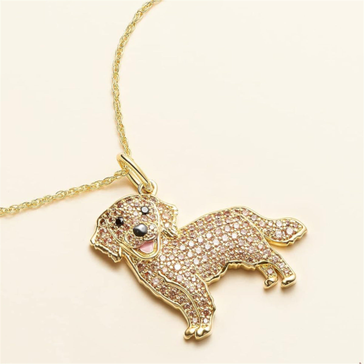 Collier pendentif mignon en forme de Golden Retriever