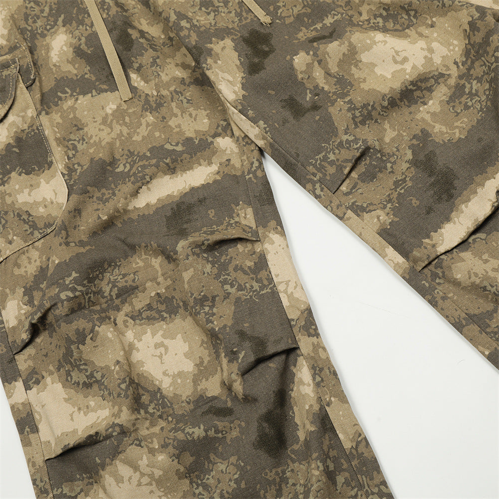 Camouflage Fashion Straight-leg Trousers Male