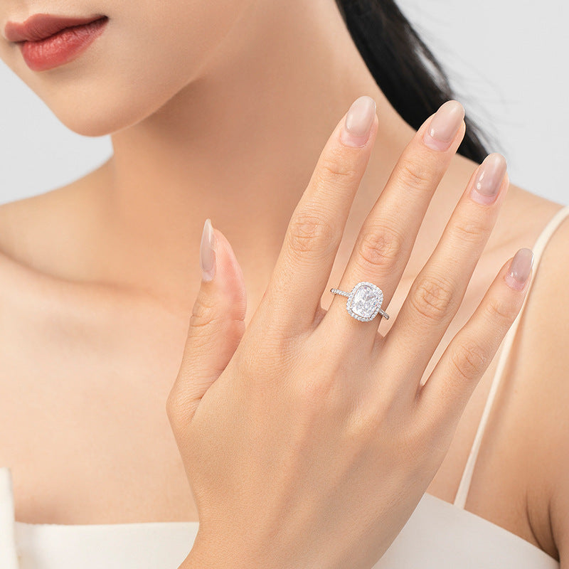 Women's S925 Sterling Silver Princess Ring