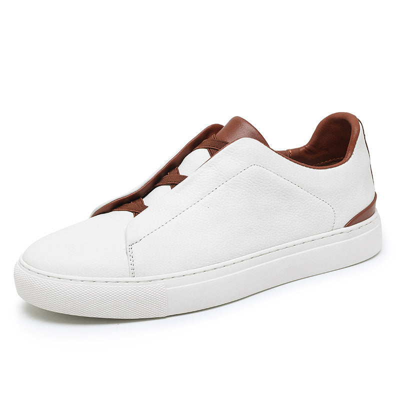 Style coréen de chaussures en cuir de loisirs quatre saisons de peau de vache de première couche