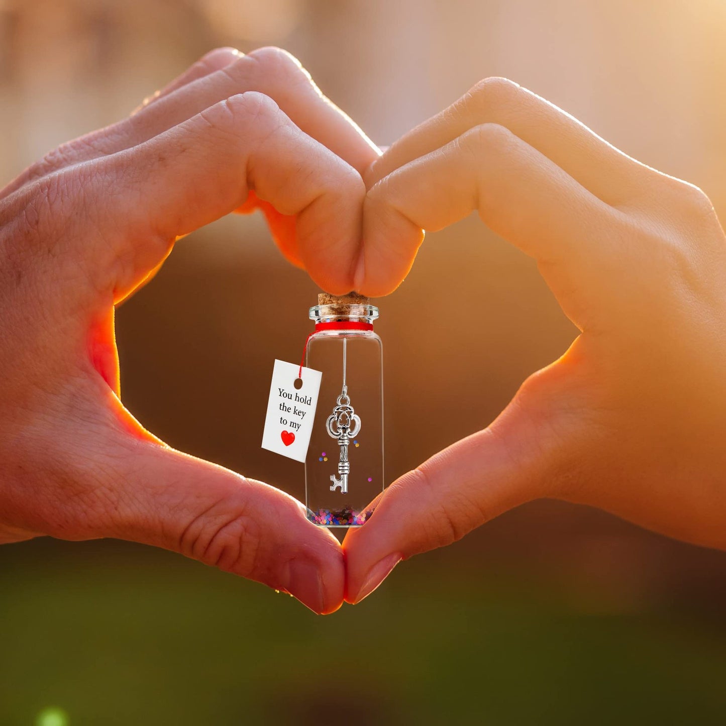 Pendentif d'amour en forme de bouteille de souhaits pour la Saint-Valentin