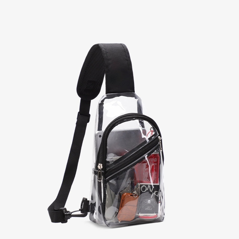 Bolso de pecho transparente impermeable de PVC para hombre