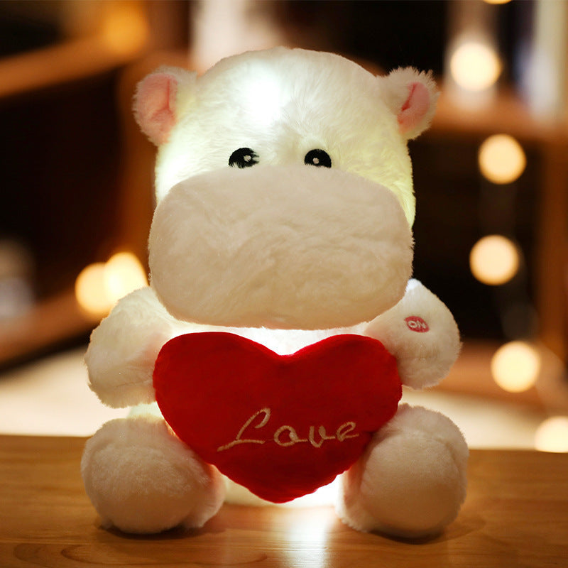 La almohada de la muñeca del oso de peluche con luz LED ilumina el juguete de peluche