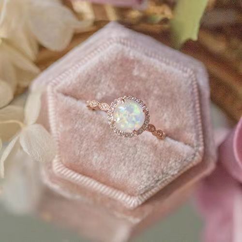 Bague Vintage en argent S925 plaquée dentelle ondulée en Zircon