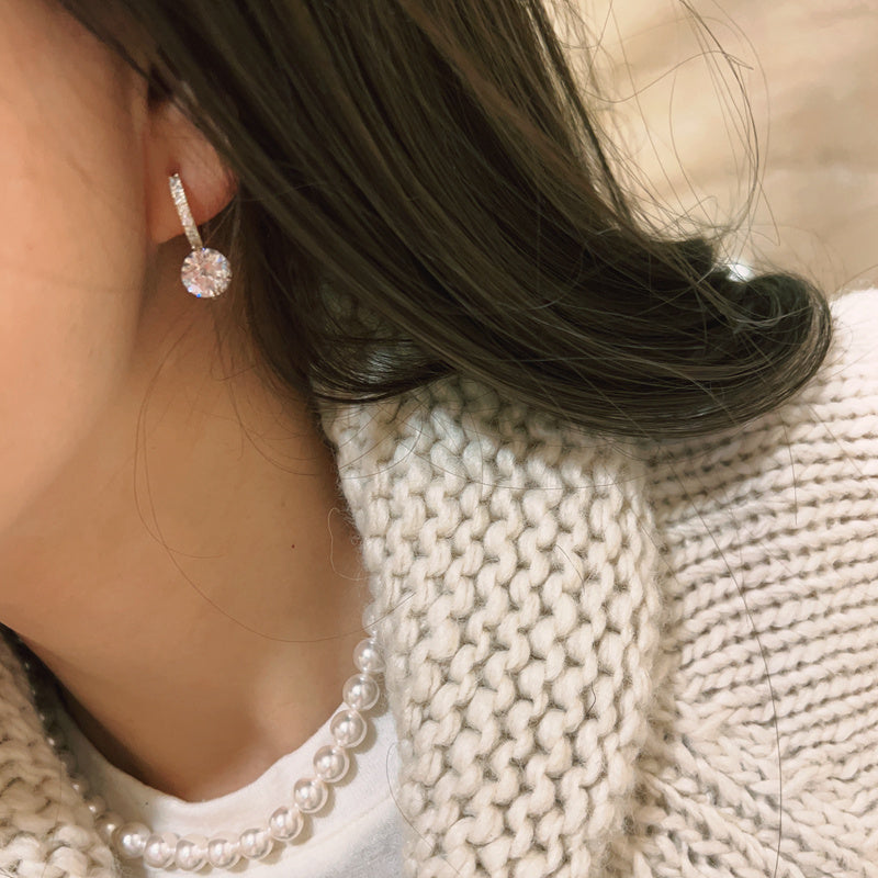 Clip d'oreille en diamant intelligent et simple, mode classique