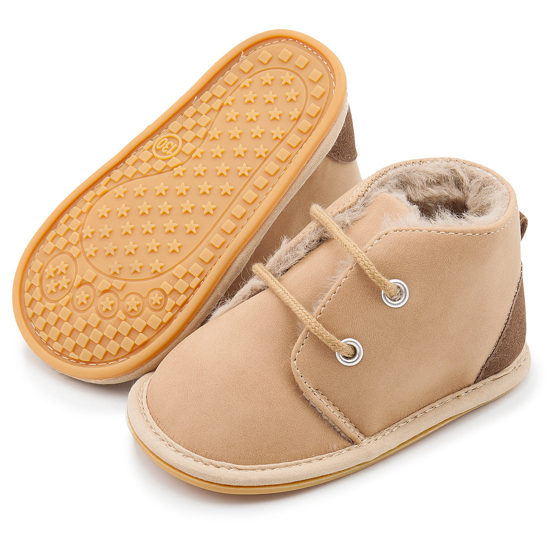 Chaussures pour tout-petits antidérapantes à semelle en caoutchouc pour bébé chaudes et en velours