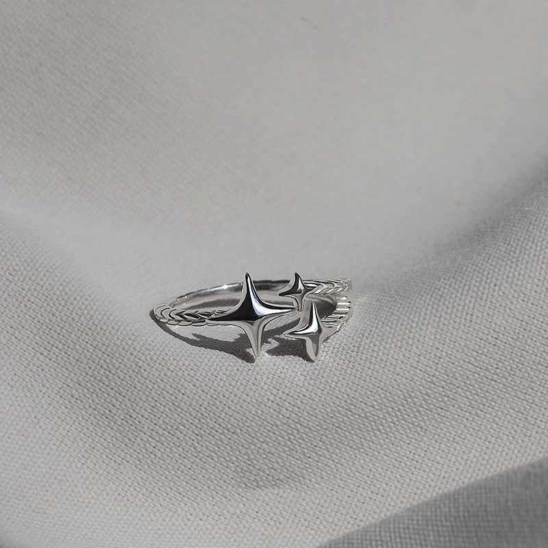 Star Ear Eight-pointed Stars Ring Ins Niche Net Red Cold Wind Graceful And Fashionable