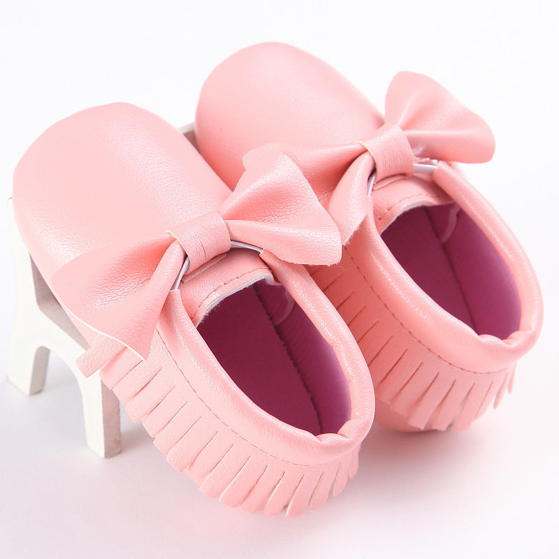 Printemps et automne nouveau 0-1 ans garçons et filles bébé chaussures gland Pu bas antidérapant décontracté bébé chaussures