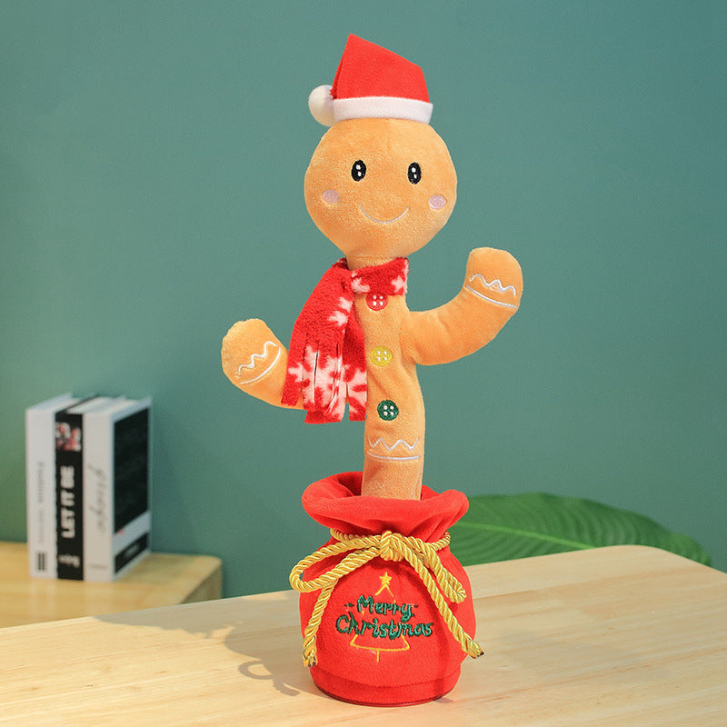 Jouets de noël dansants, arbre amusant, répétition parlant, jouets électroniques en peluche, peut chanter, enregistrement, éclaircir, éducation précoce, cadeau amusant de noël