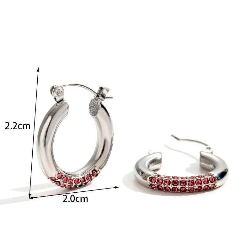Boucles d'oreilles en acier titane et diamant, pendentif d'amour en acier inoxydable, fleur et gaz