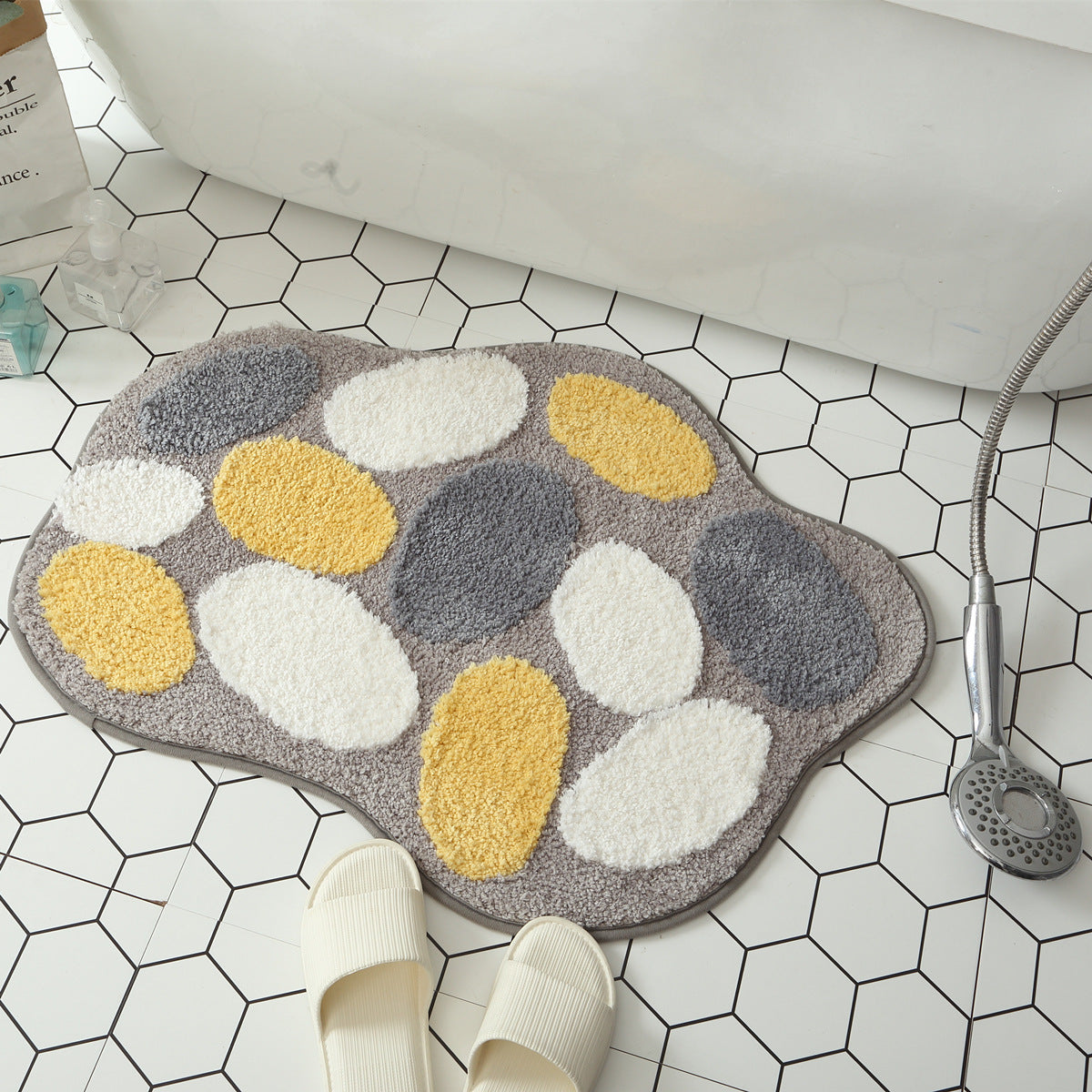 Alfombra divertida de entrada con forma de huevo, alfombra para pasillo, baño, alfombras de cocina, alfombras para dormitorio, felpudo de bienvenida nórdico, decoración elegante para habitación