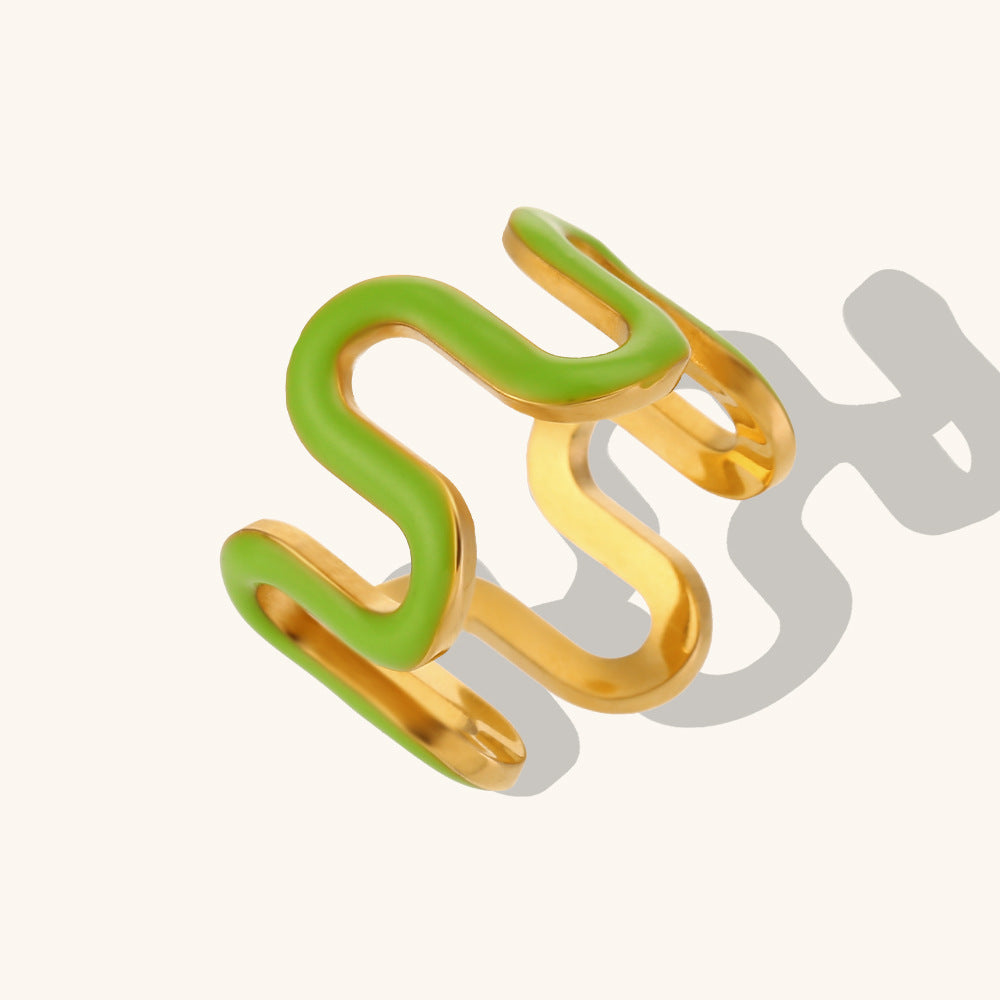 Simple Color Dripping Oil Fashion Ring