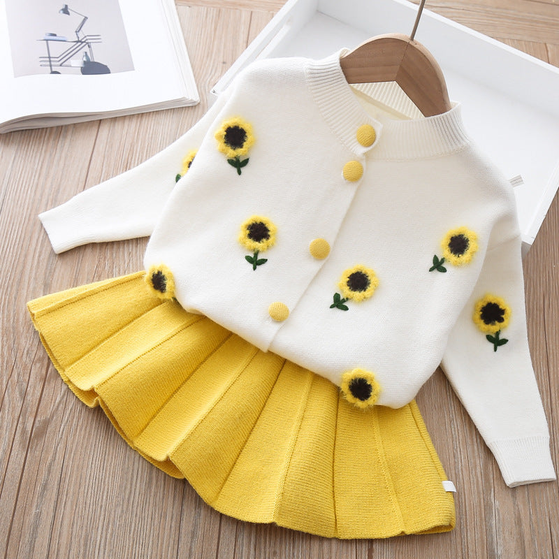 Robe pull deux pièces en laine de vison pour bébé fille