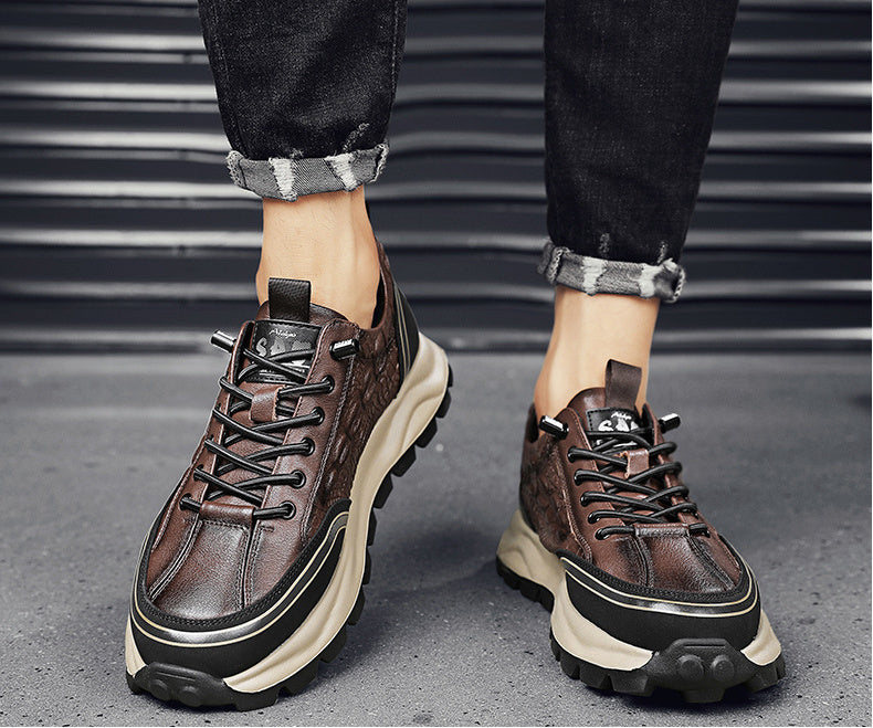 Zapatos de cuero planos informales de negocios para hombres