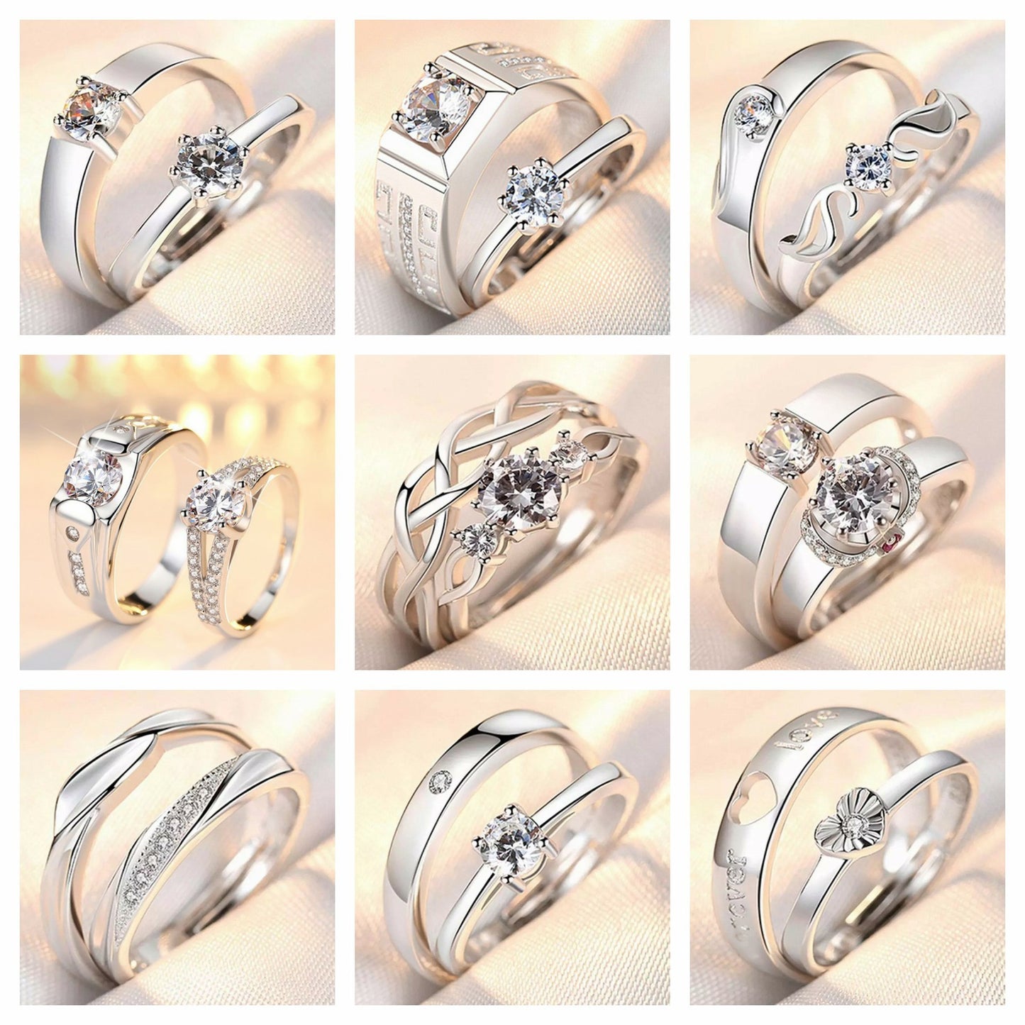 Bague Couple Édition Coréenne Minimaliste