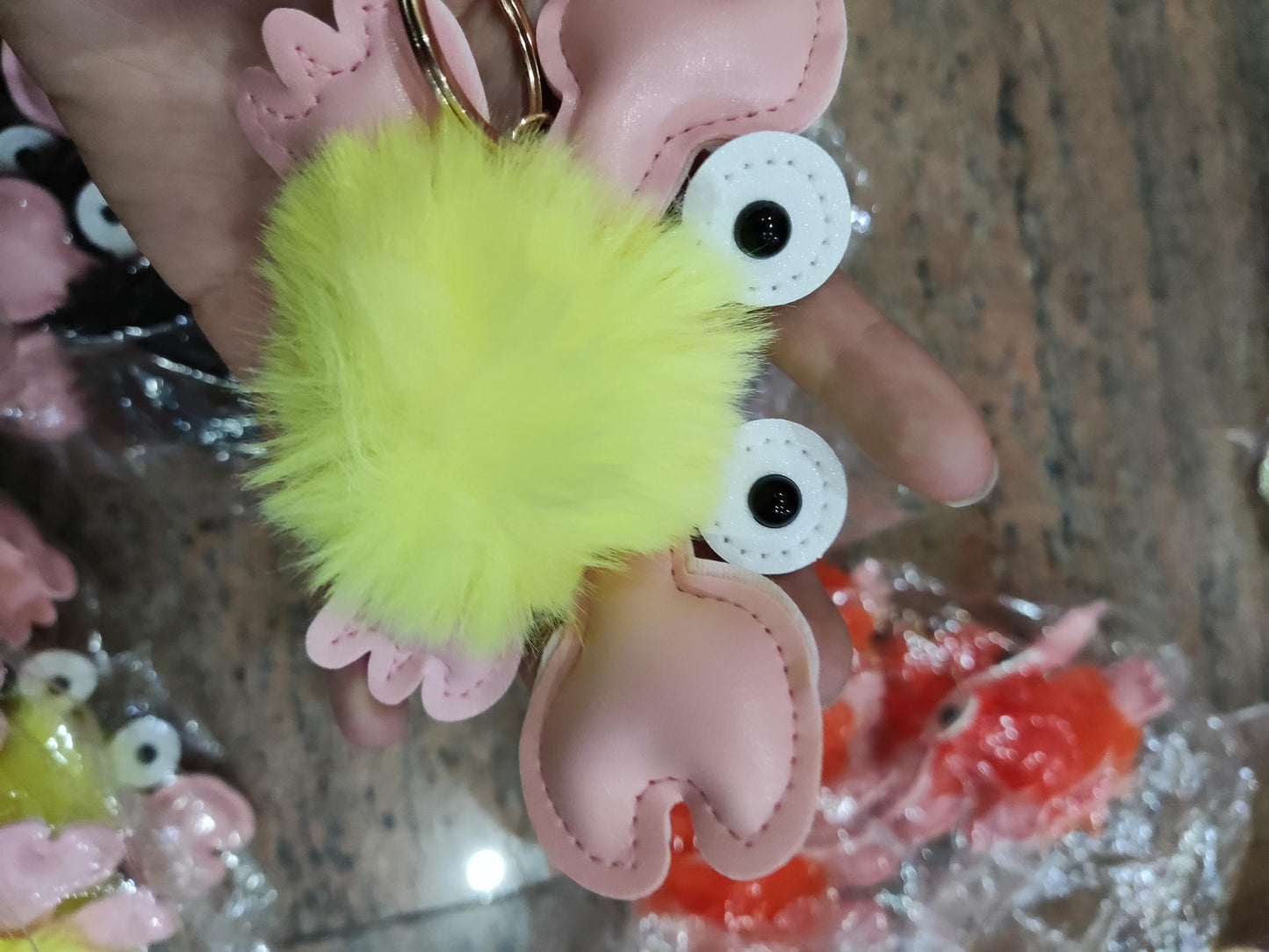 Pendentif porte-clés crabe mignon de dessin animé