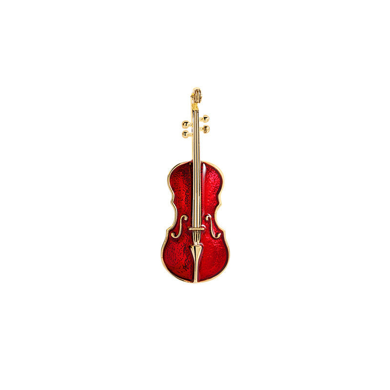 Broche de violín de estilo frío de lujo ligero