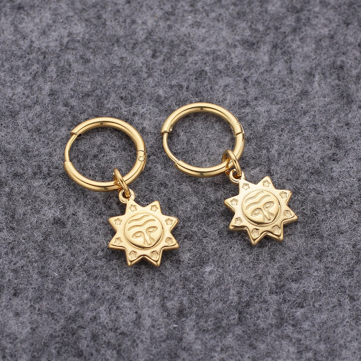Boucles d'oreilles pince à crabe conque Sun Queen
