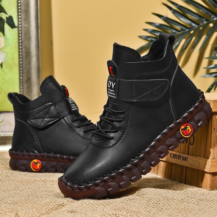 Femmes bottes de neige hiver chaud à lacets en peluche bottines avec fil à coudre conception nouvelle plate-forme antidérapante imperméable chaussures confortables