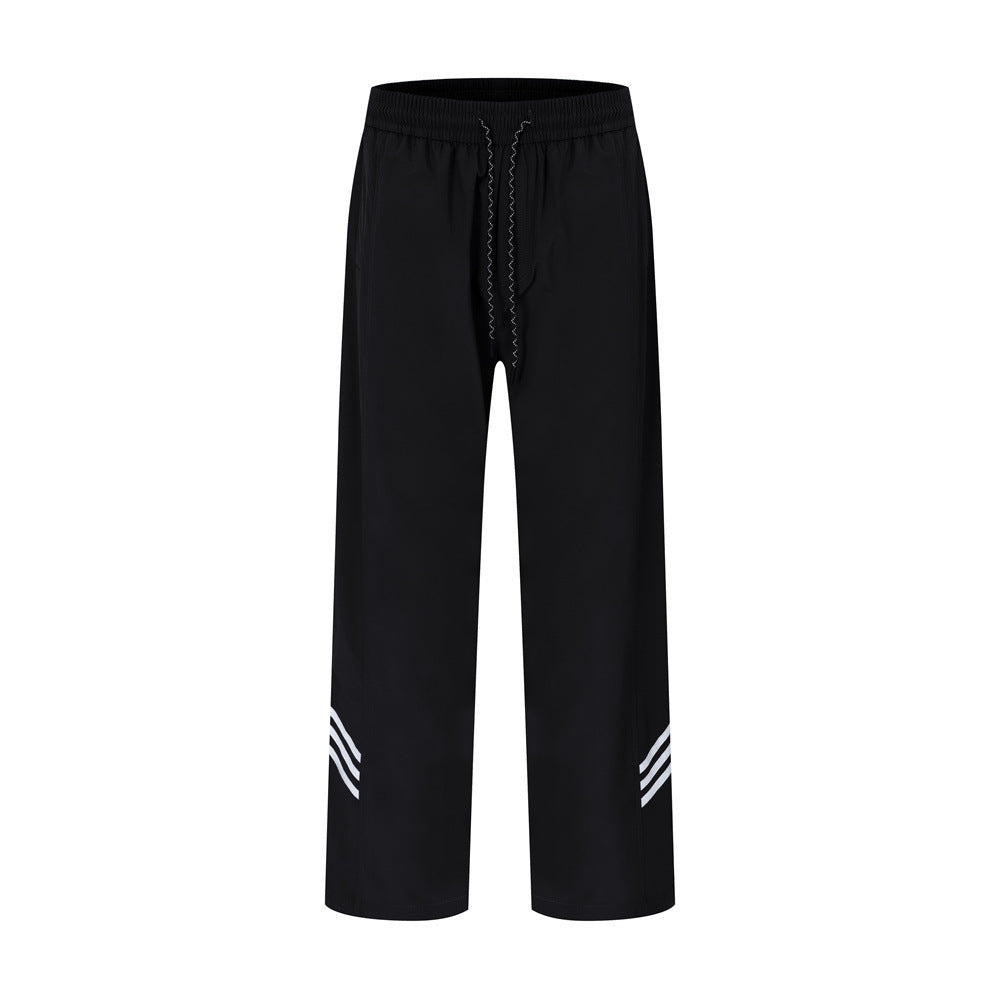 Men's Striped Straight Loose Sports And Leisure Trousers